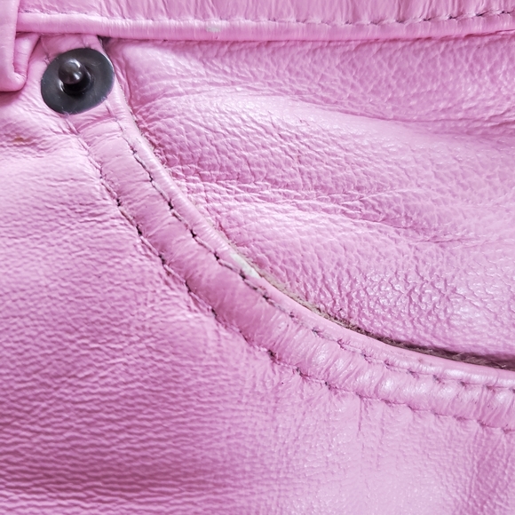 Oxyho Sorento Pink Pastel Leather Mini Skirt - Picture 4 of 4